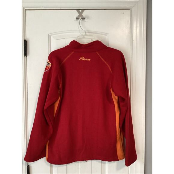 VTG Mens A.C Roma Football Soccer Team Windbreaker Jacket Red Orange Size S - Picture 3 of 3